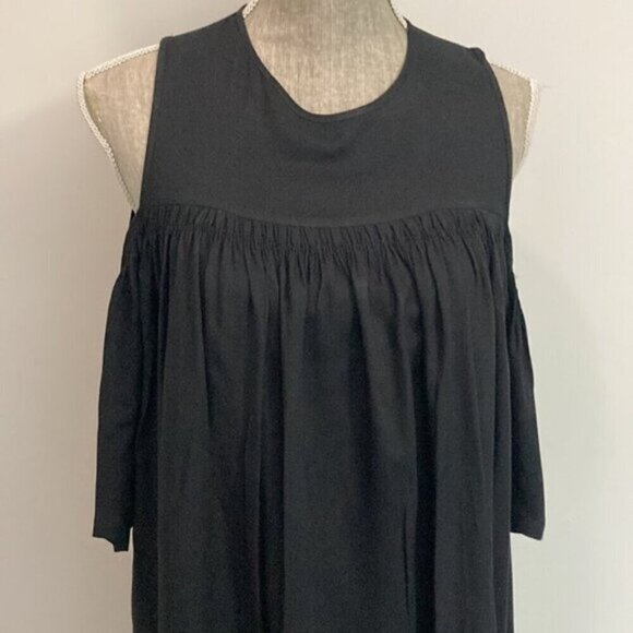 OAK + Fort Black Oversized Flowy Mini Dress - Picture 4 of 11